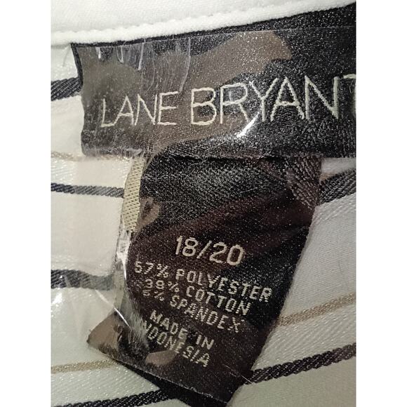 LANE BRYANT Women's Classic Striped Blouse 2X Polyester Cotton Spandex - Picture 3 of 3